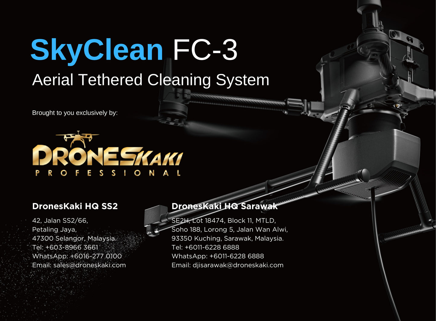SkyClean FC-3 Aerial Flexible Tethered Cleaning System for DJI Matrice 300/350