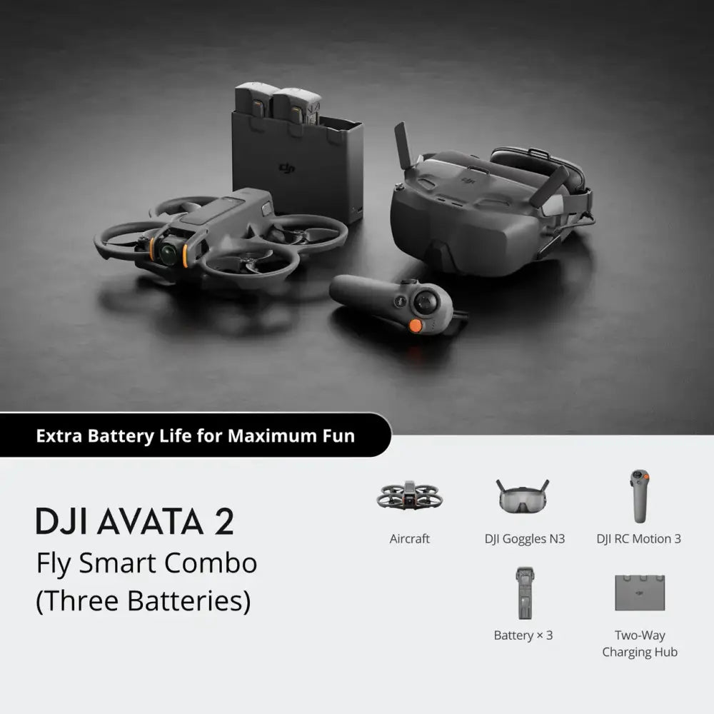 DJI Avata 2 - Fly Smart Combo (Three Batteries)